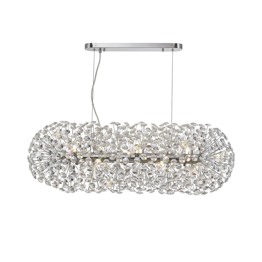 NL87759 Paris 10 Light Oblong Linear Pendant Polished Chrome Crystal