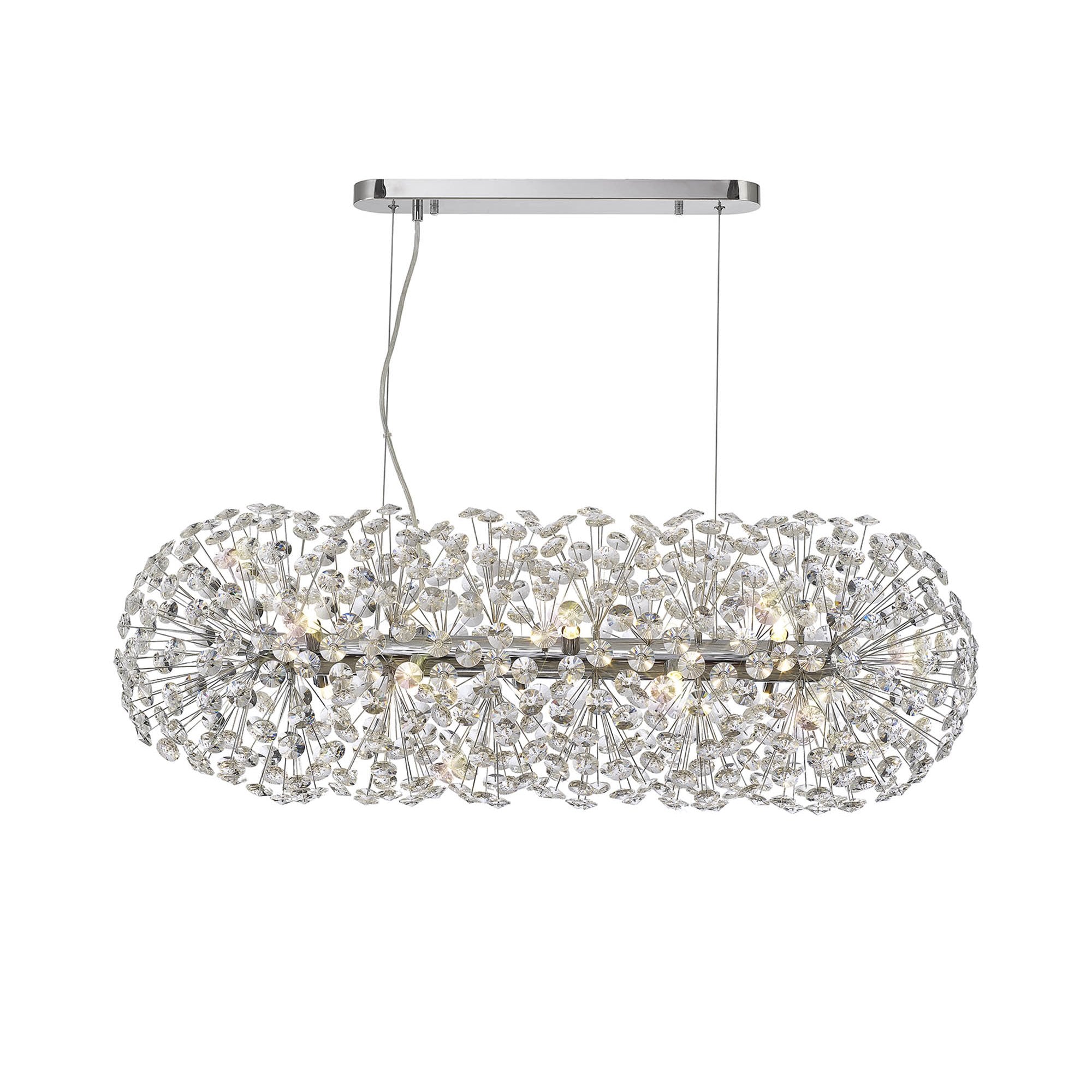 NL87759 Paris 10 Light Oblong Linear Pendant Polished Chrome Crystal