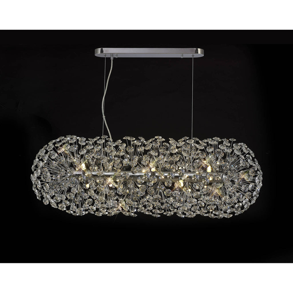 NL87759 Paris 10 Light Oblong Linear Pendant Polished Chrome Crystal