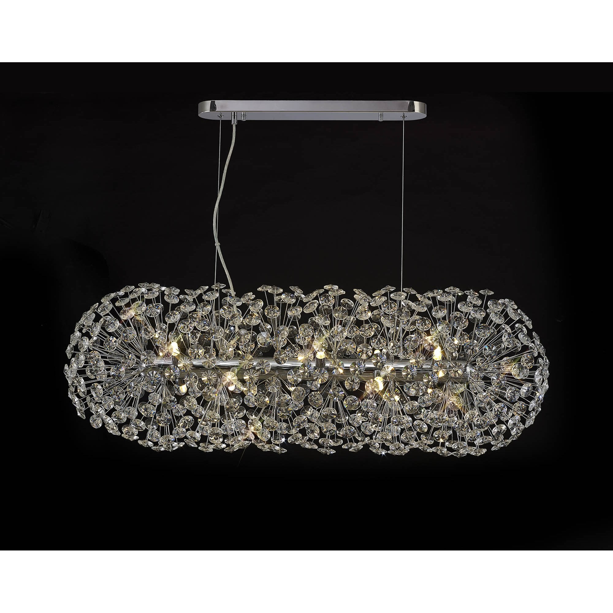 NL87759 Paris 10 Light Oblong Linear Pendant Polished Chrome Crystal