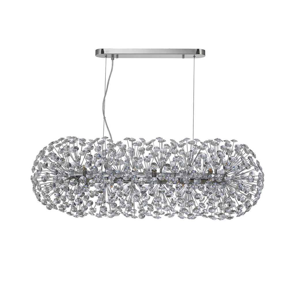 NL87759 Paris 10 Light Oblong Linear Pendant Polished Chrome Crystal