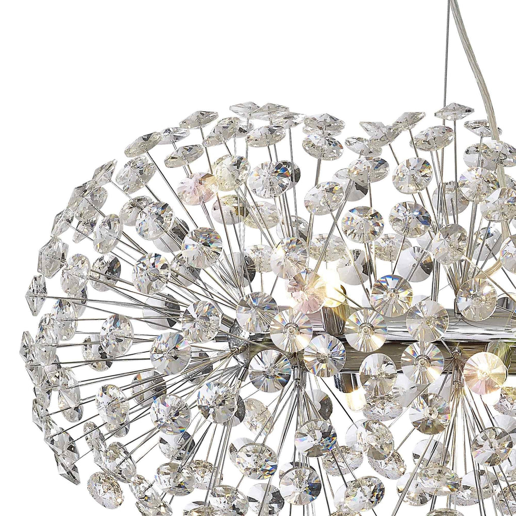 NL87759 Paris 10 Light Oblong Linear Pendant Polished Chrome Crystal