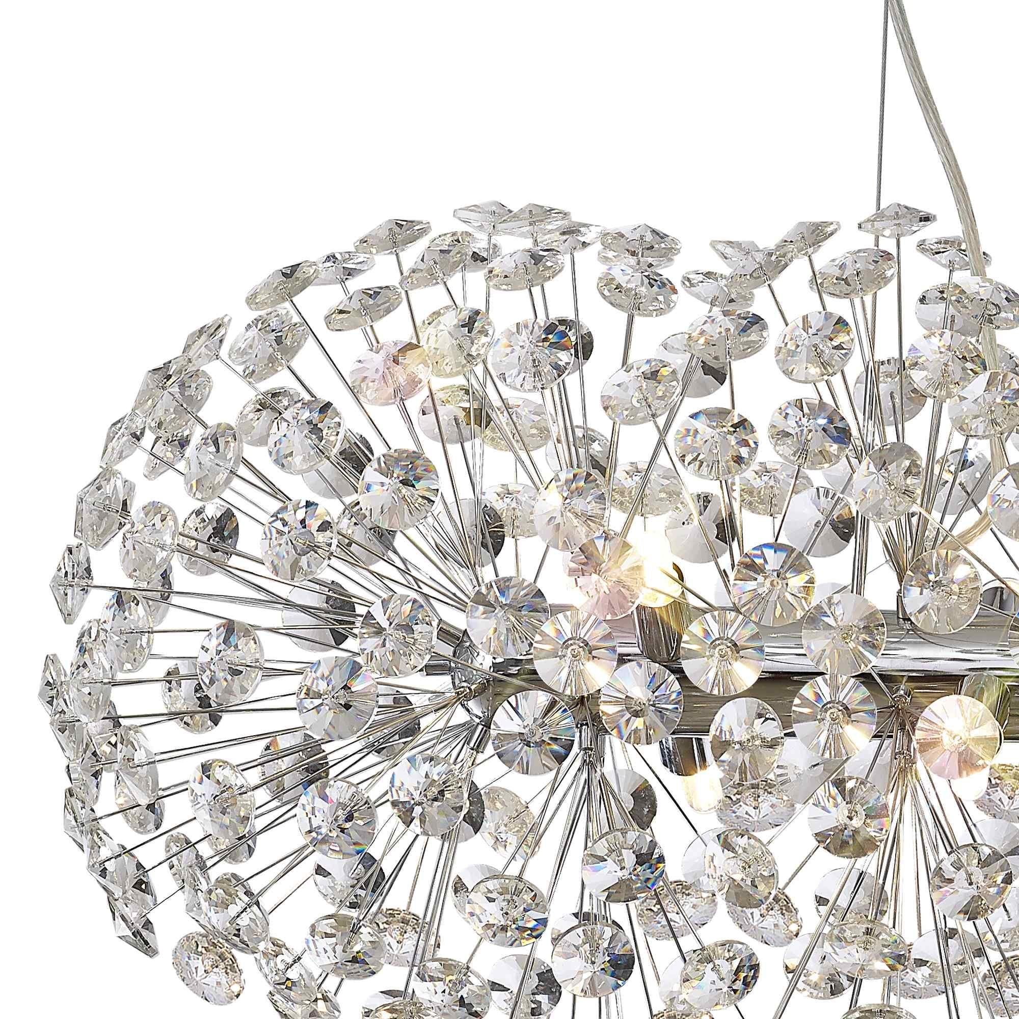 NL87759 Paris 10 Light Oblong Linear Pendant Polished Chrome Crystal