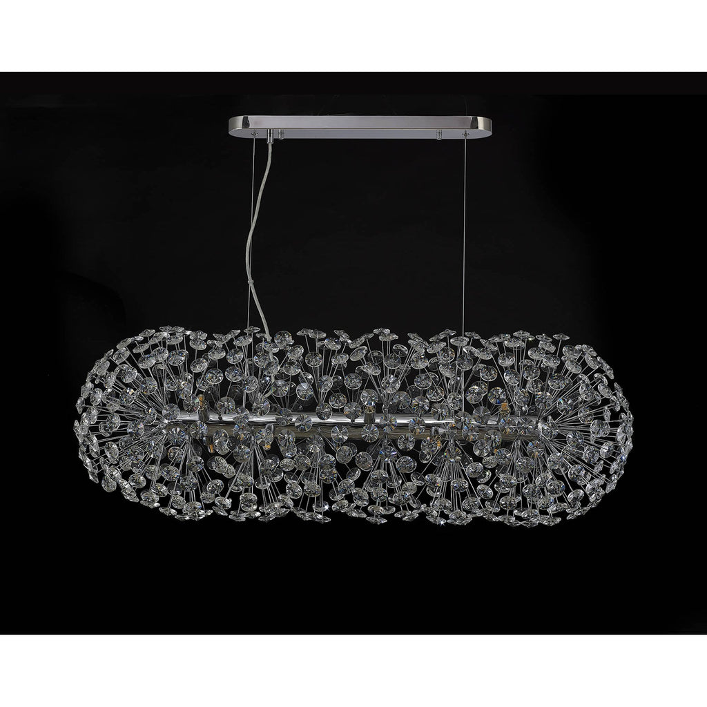 NL87759 Paris 10 Light Oblong Linear Pendant Polished Chrome Crystal