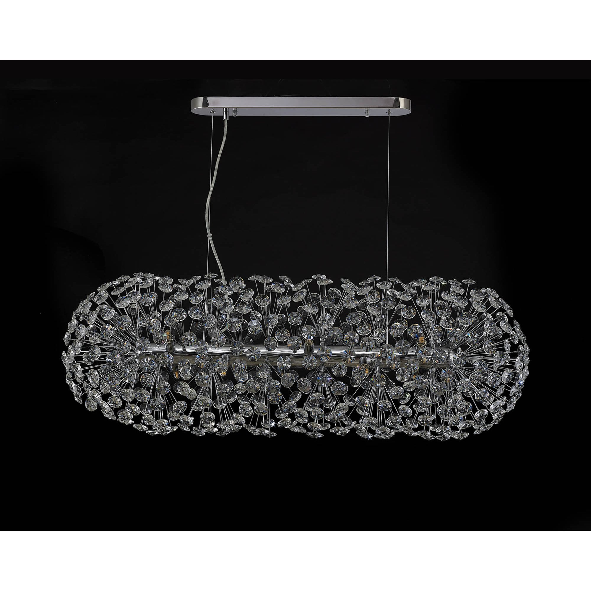 NL87759 Paris 10 Light Oblong Linear Pendant Polished Chrome Crystal