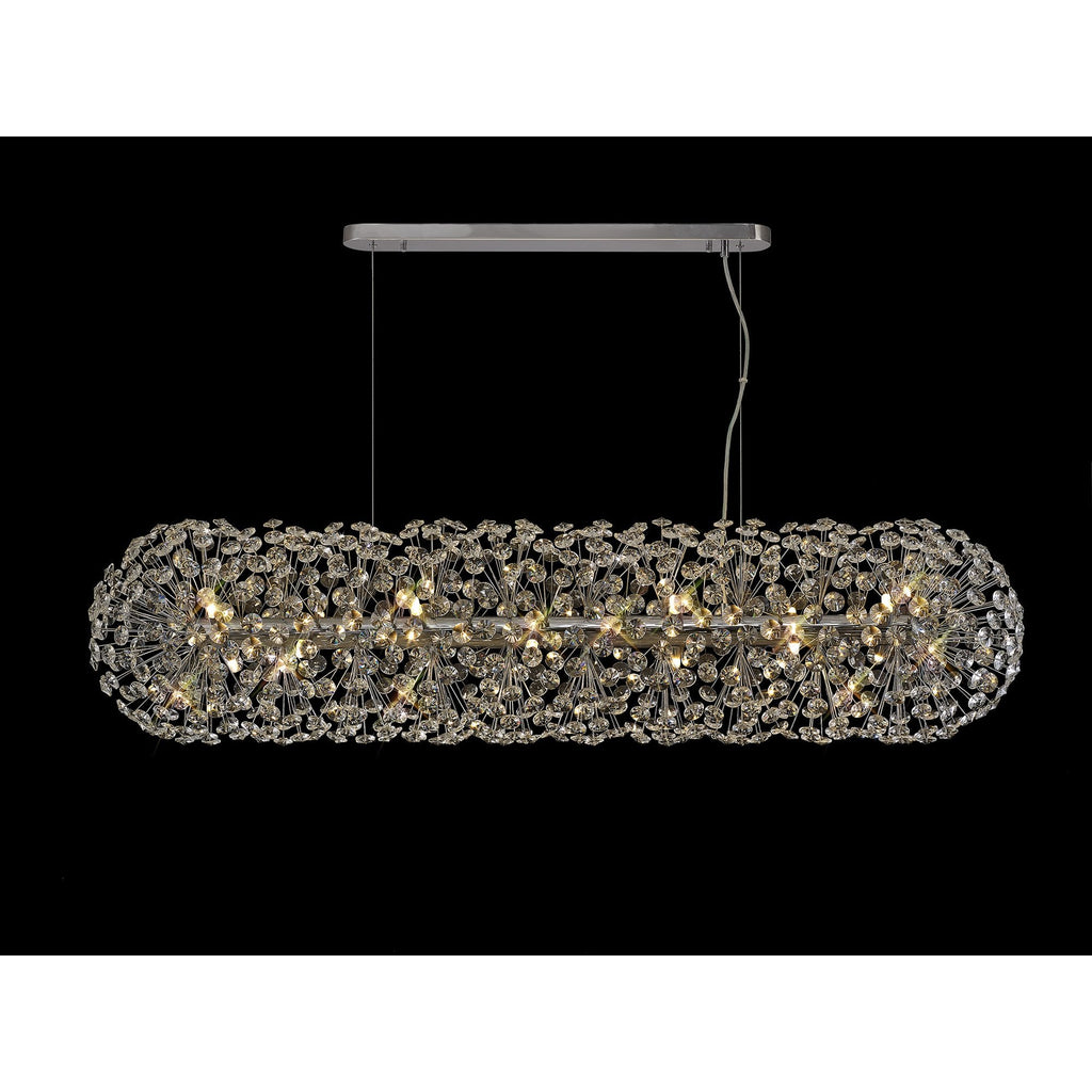 NL87769 Paris 14 Light Oblong Linear Pendant Polished Chrome Crystal