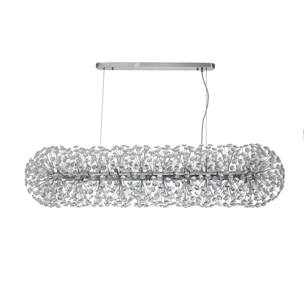 NL87769 Paris 14 Light Oblong Linear Pendant Polished Chrome Crystal