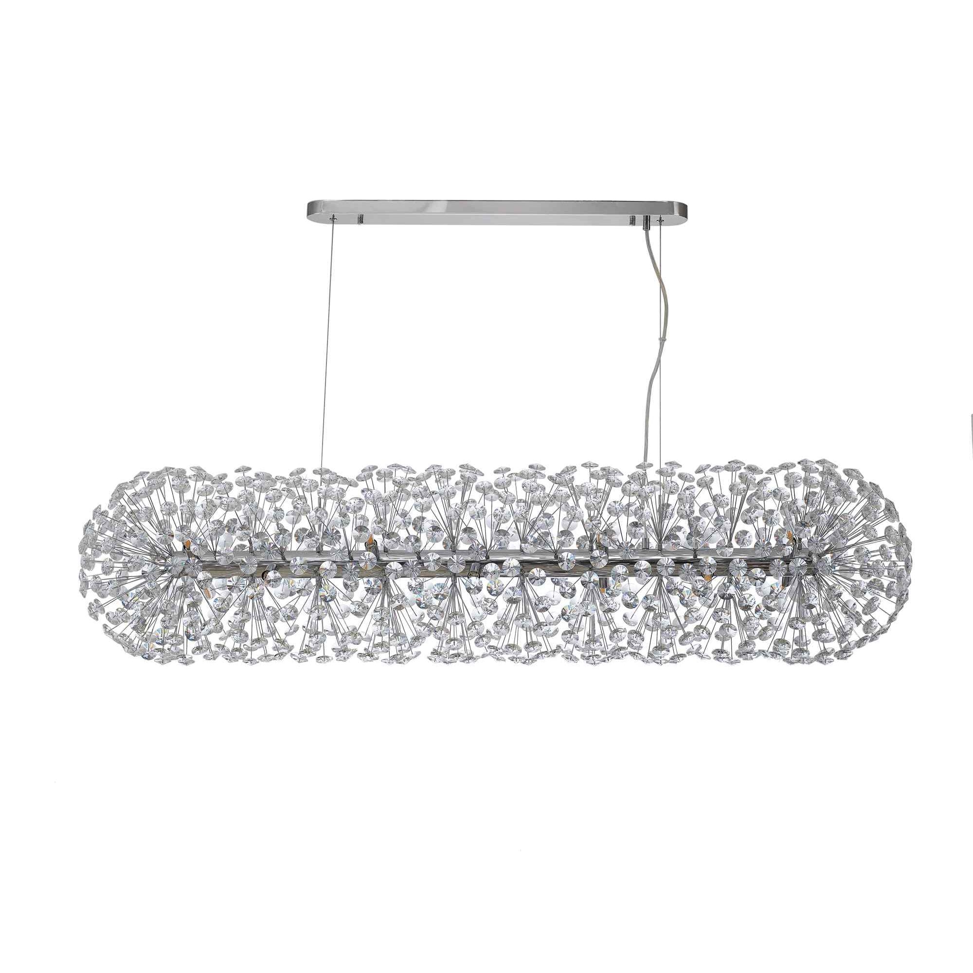NL87769 Paris 14 Light Oblong Linear Pendant Polished Chrome Crystal