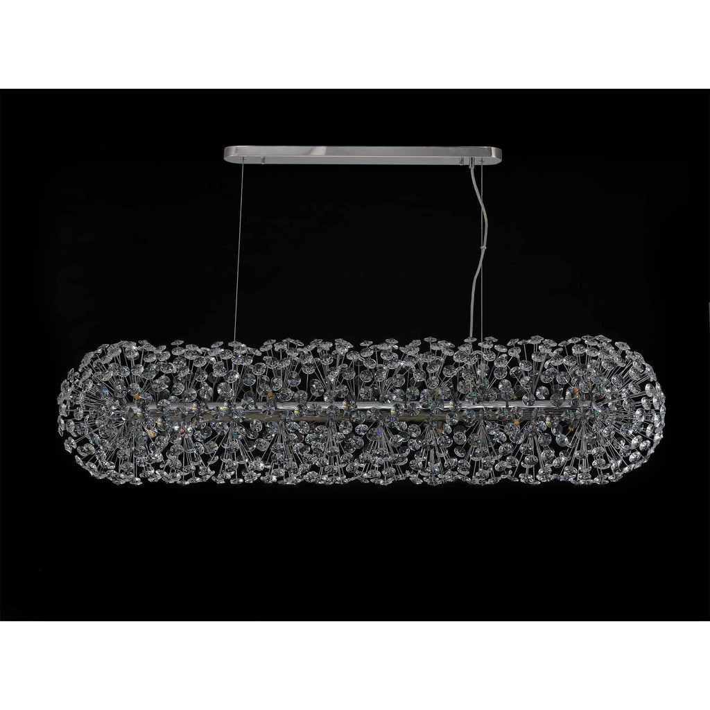 NL87769 Paris 14 Light Oblong Linear Pendant Polished Chrome Crystal