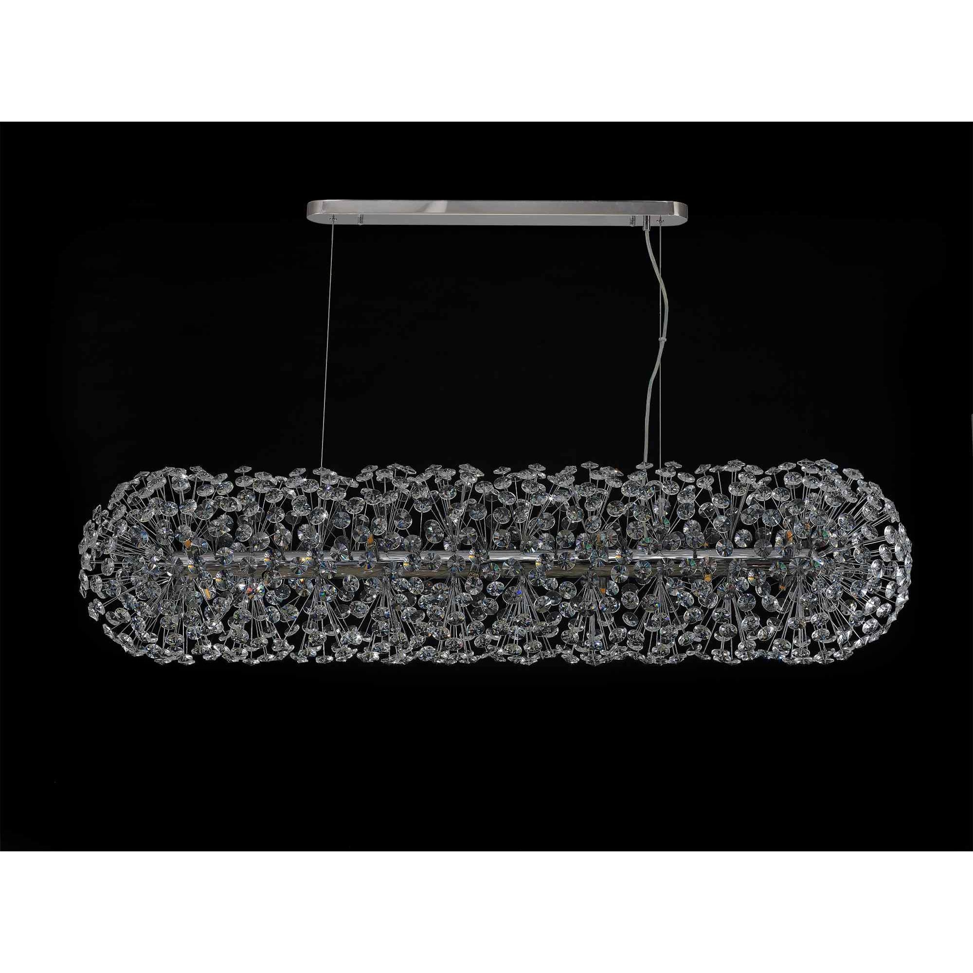 NL87769 Paris 14 Light Oblong Linear Pendant Polished Chrome Crystal
