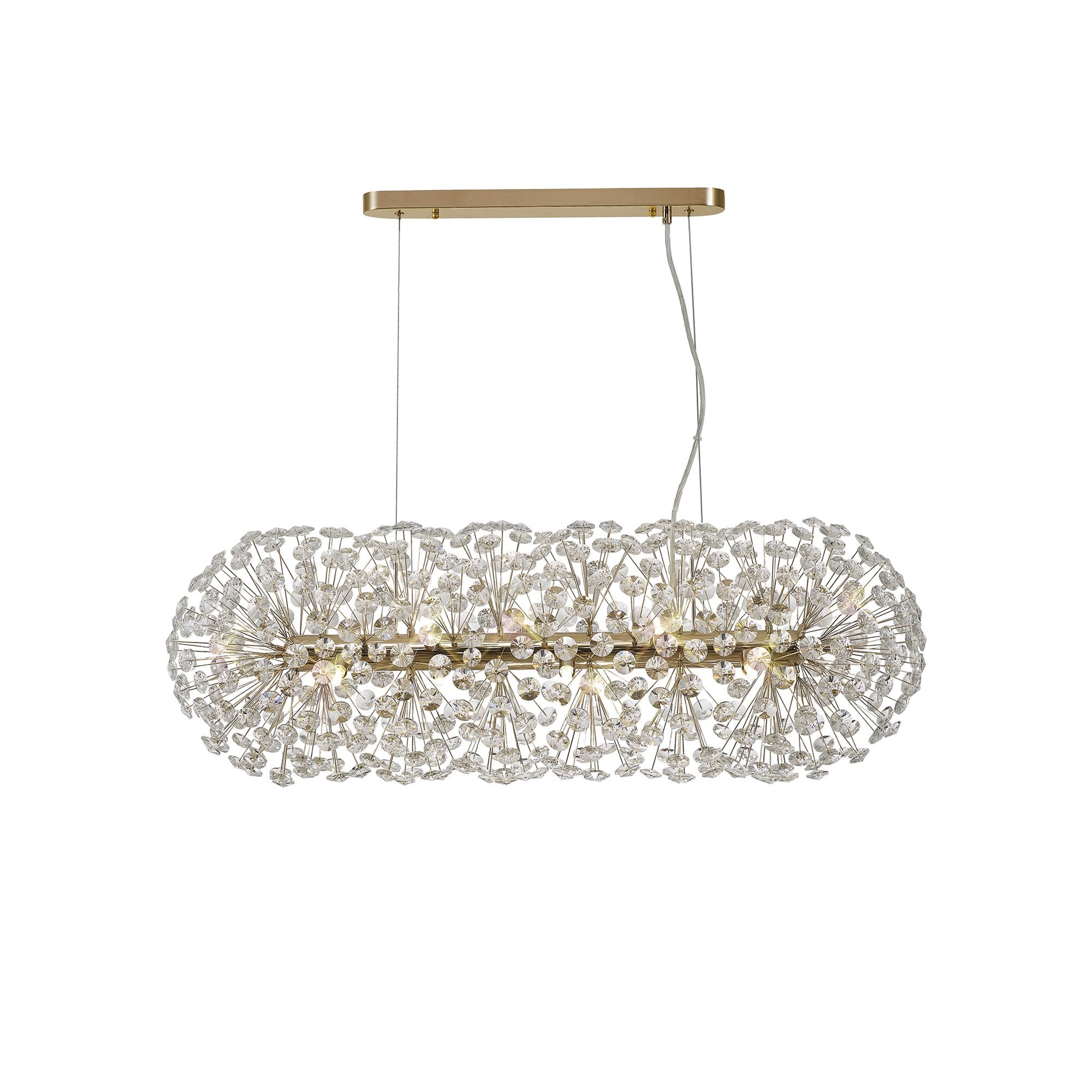 NL87779 Paris 10 Light Oblong Linear Pendant French Gold Crystal