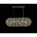 NL87779 Paris 10 Light Oblong Linear Pendant French Gold Crystal