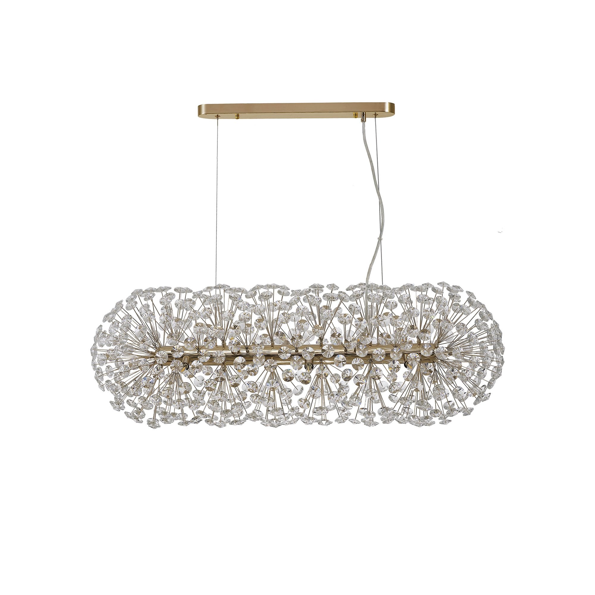 NL87779 Paris 10 Light Oblong Linear Pendant French Gold Crystal