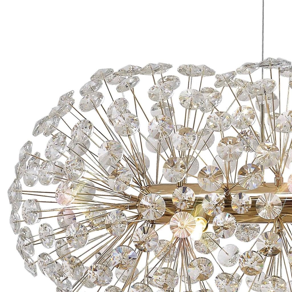 NL87779 Paris 10 Light Oblong Linear Pendant French Gold Crystal