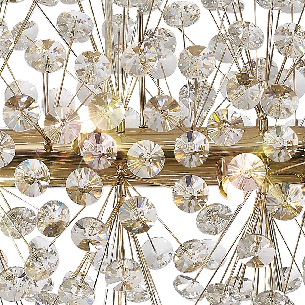 NL87779 Paris 10 Light Oblong Linear Pendant French Gold Crystal