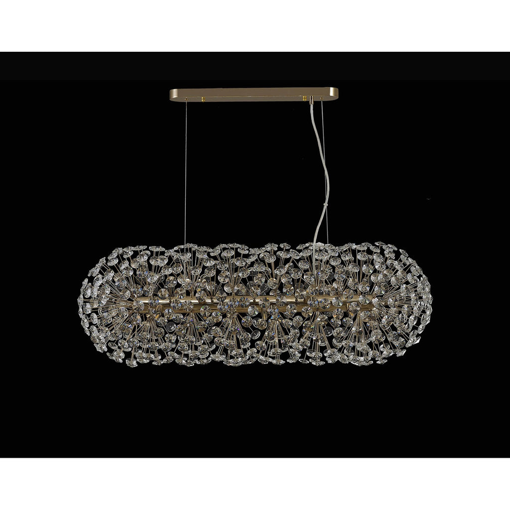 NL87779 Paris 10 Light Oblong Linear Pendant French Gold Crystal