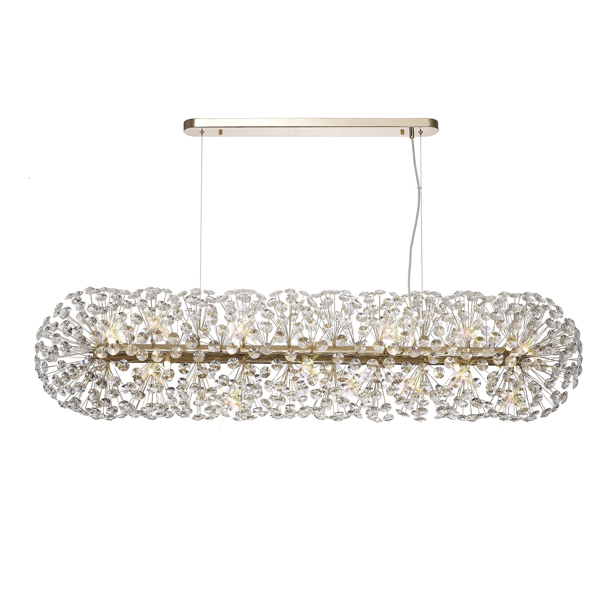 NL87789 Paris 14 Light Oblong Linear Pendant French Gold Crystal