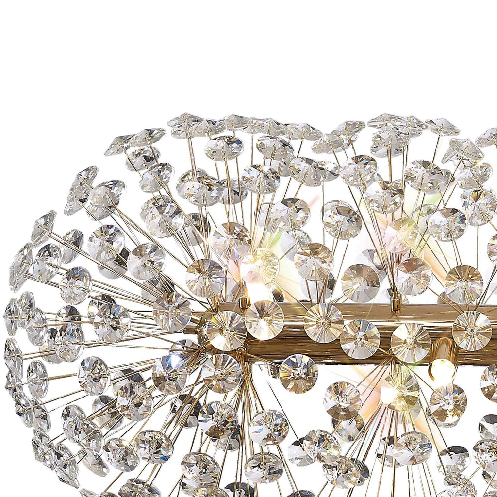 NL87789 Paris 14 Light Oblong Linear Pendant French Gold Crystal