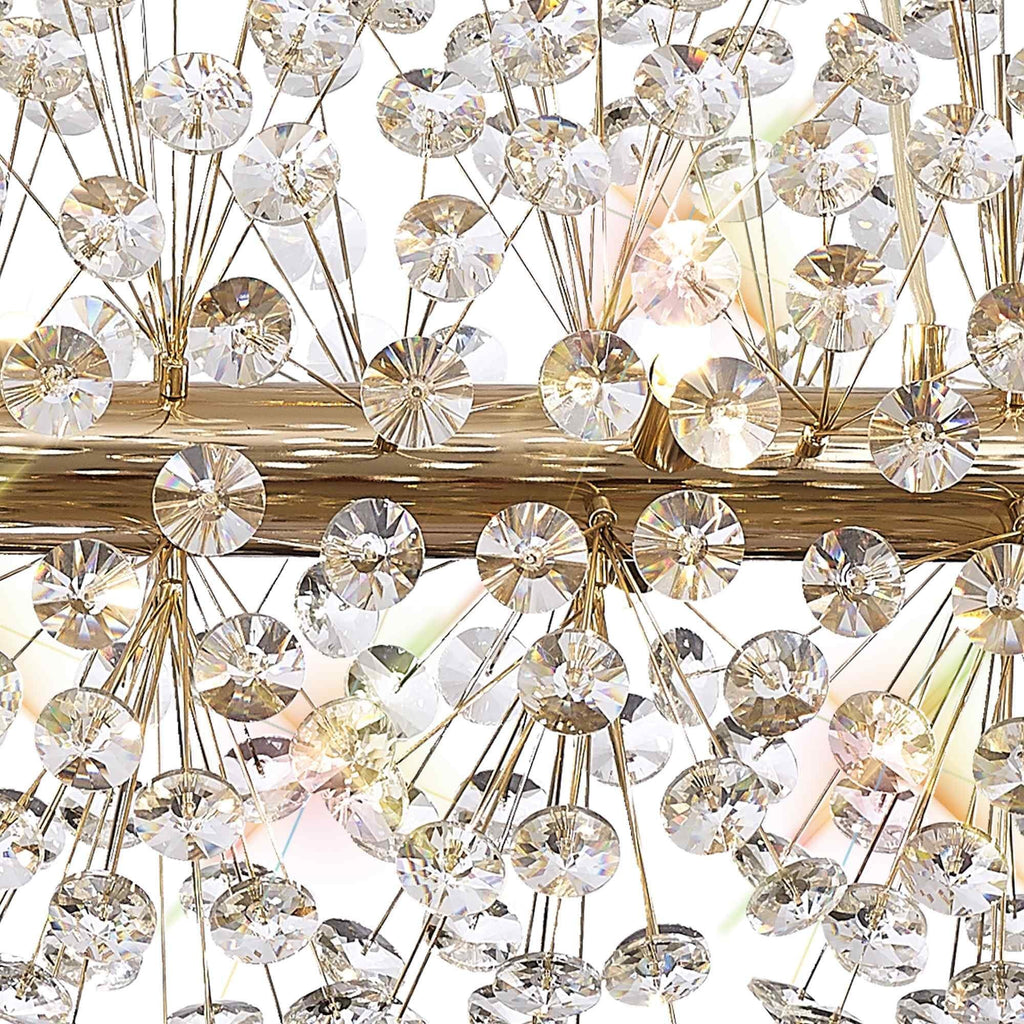 NL87789 Paris 14 Light Oblong Linear Pendant French Gold Crystal