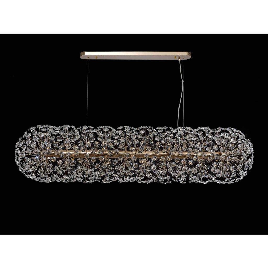 NL87789 Paris 14 Light Oblong Linear Pendant French Gold Crystal