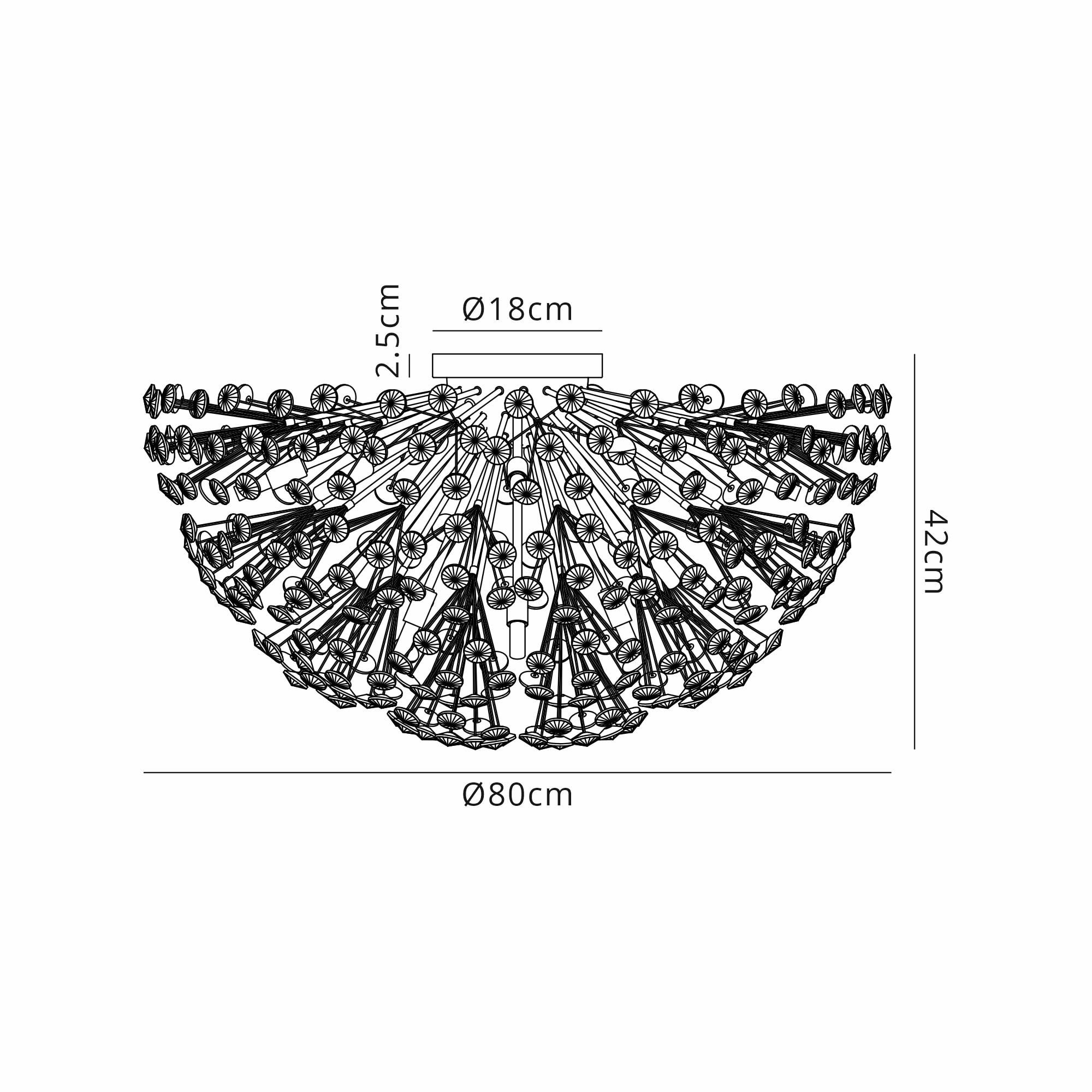 NL99729 Paris 21 Light Ceiling Light Polished Chrome Crystal