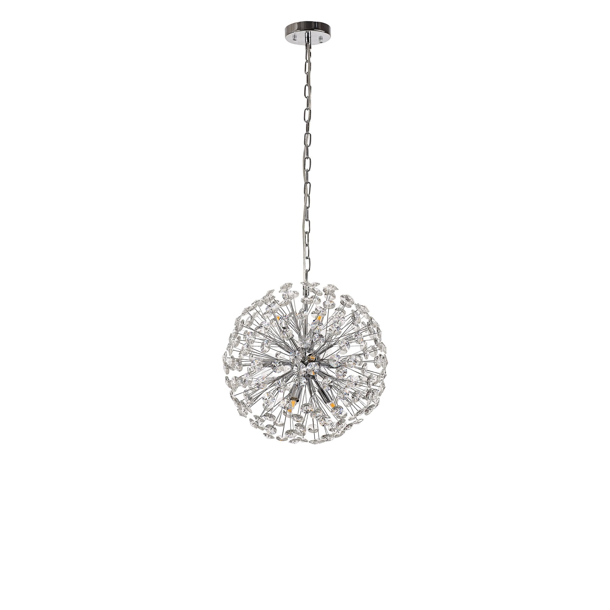 NL99739 Paris 9 Light Pendant Polished Chrome Crystal