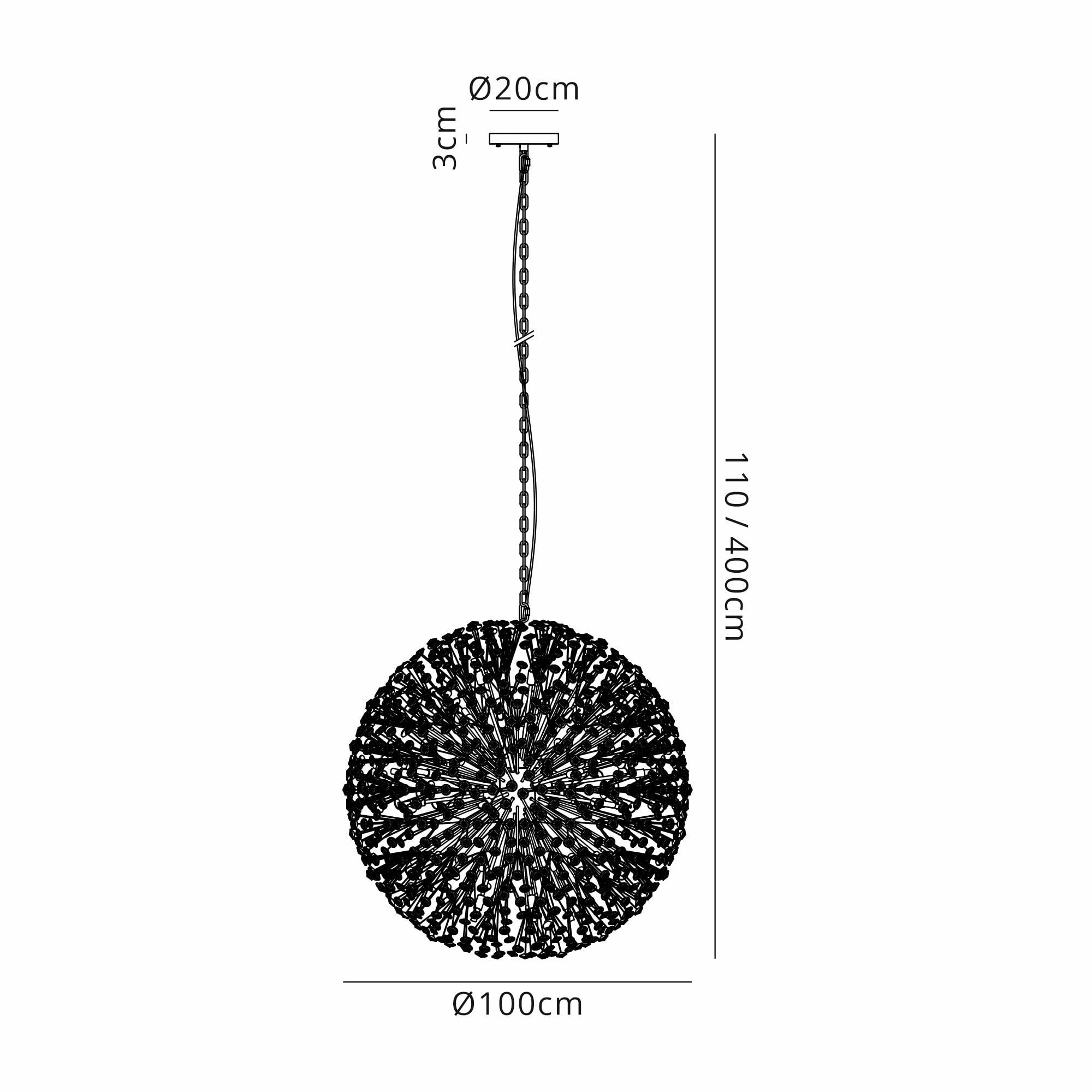 NL99779 Paris 48 Light Pendant Polished Chrome Crystal