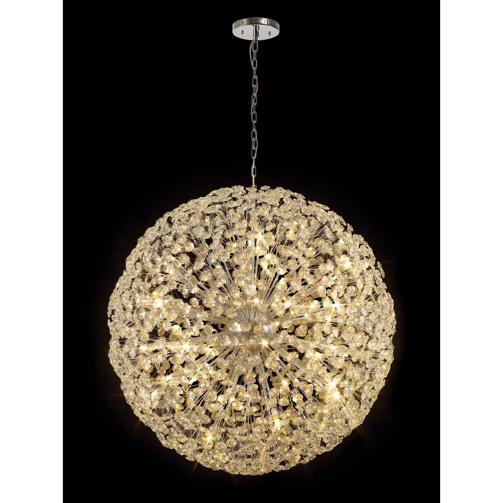 NL99789 Paris 64 Light Pendant Polished Chrome Crystal