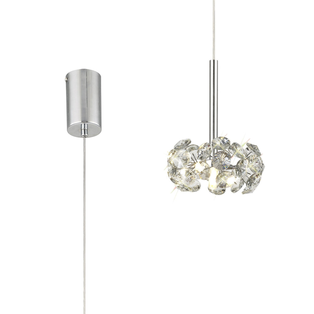 NLK04909 Paris 1 Light Pendant Polished Chrome Crystal