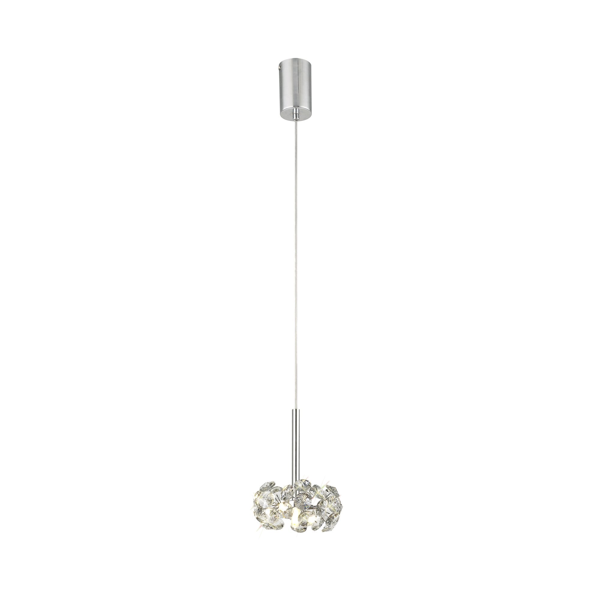 NLK04909 Paris 1 Light Pendant Polished Chrome Crystal