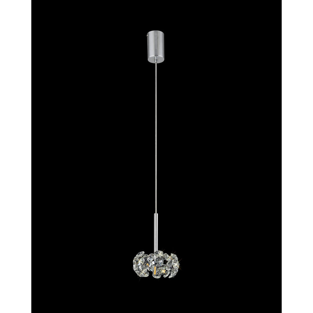NLK04909 Paris 1 Light Pendant Polished Chrome Crystal