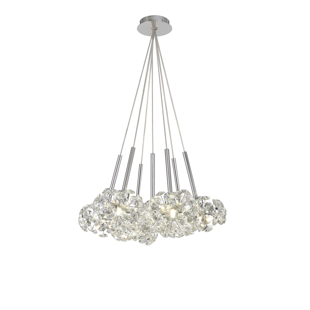 NLK04919 Paris 7 Light Cluster Pendant Polished Chrome Crystal