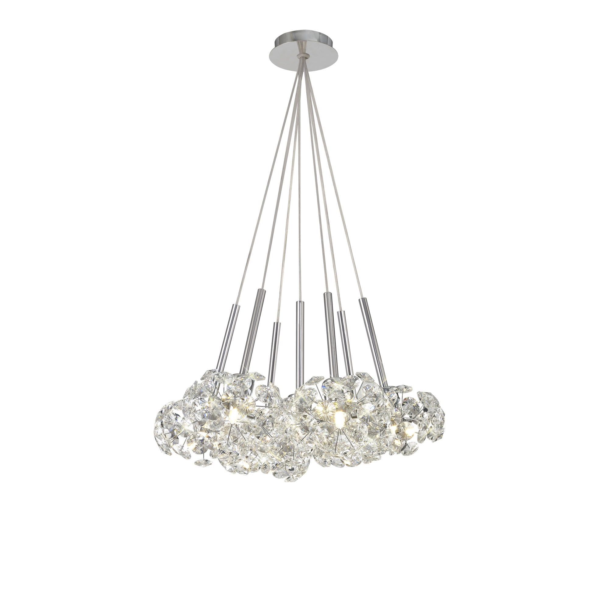 NLK04919 Paris 7 Light Cluster Pendant Polished Chrome Crystal