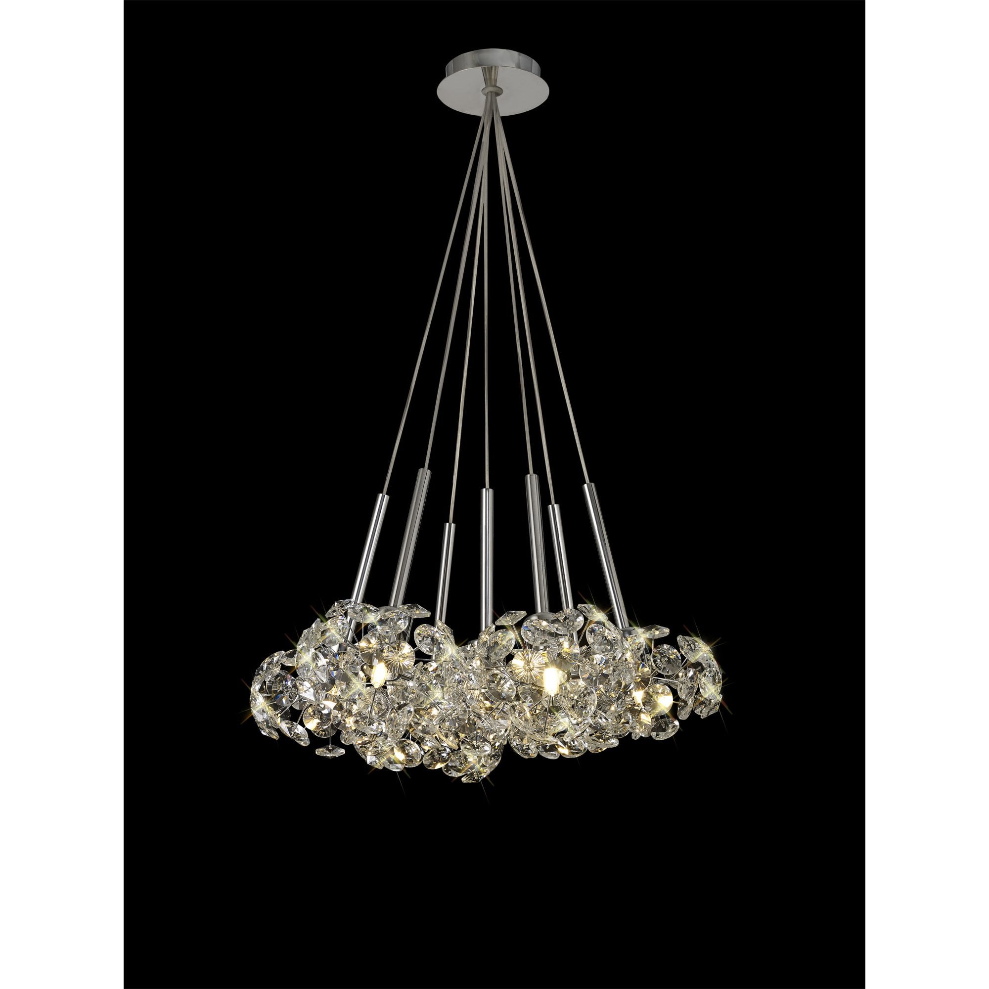 NLK04919 Paris 7 Light Cluster Pendant Polished Chrome Crystal