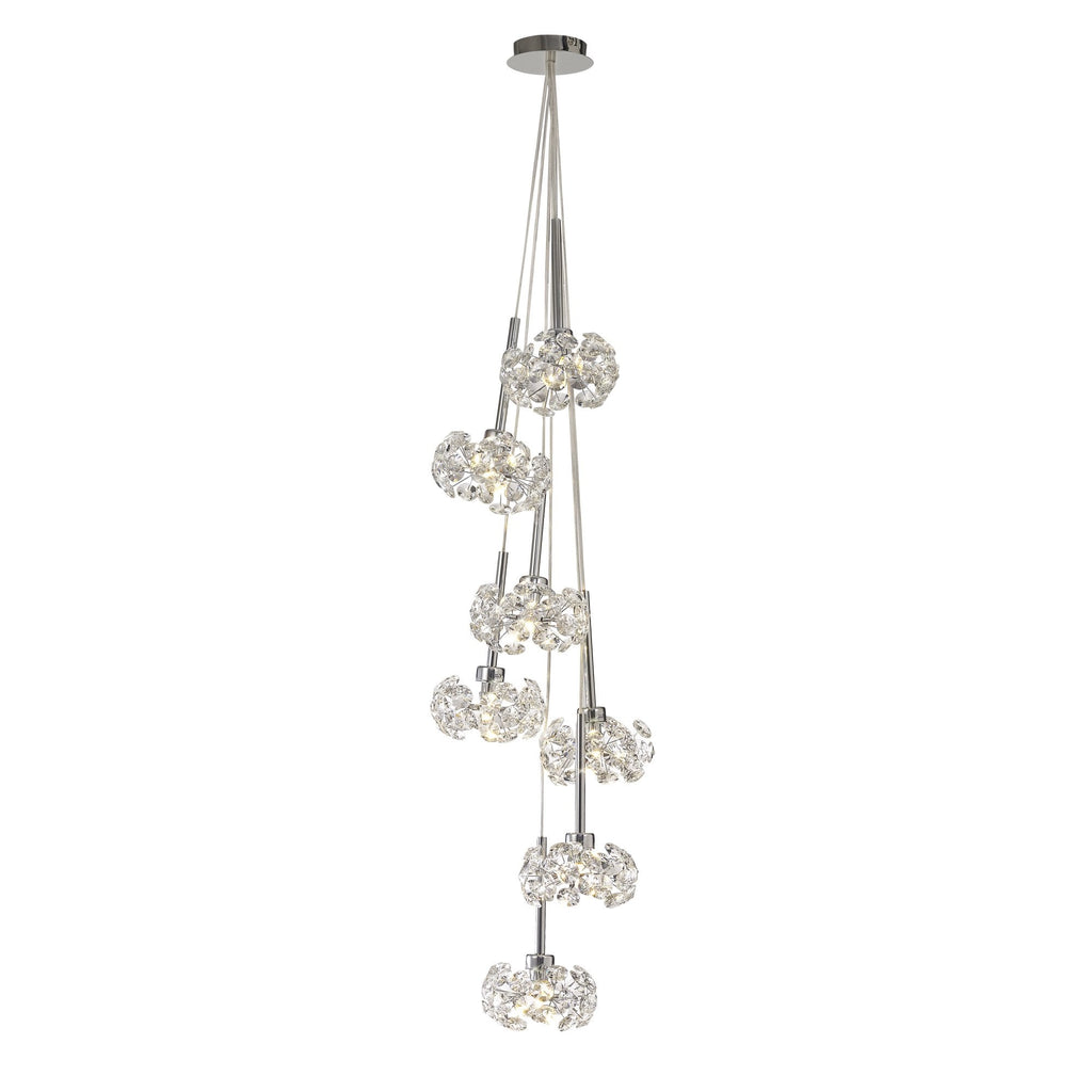 NLK04919 Paris 7 Light Cluster Pendant Polished Chrome Crystal
