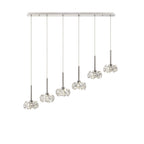 NLK04939 Paris 6 Light Linear Pendant Polished Chrome Crystal