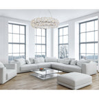 NLK04939 Paris 6 Light Linear Pendant Polished Chrome Crystal