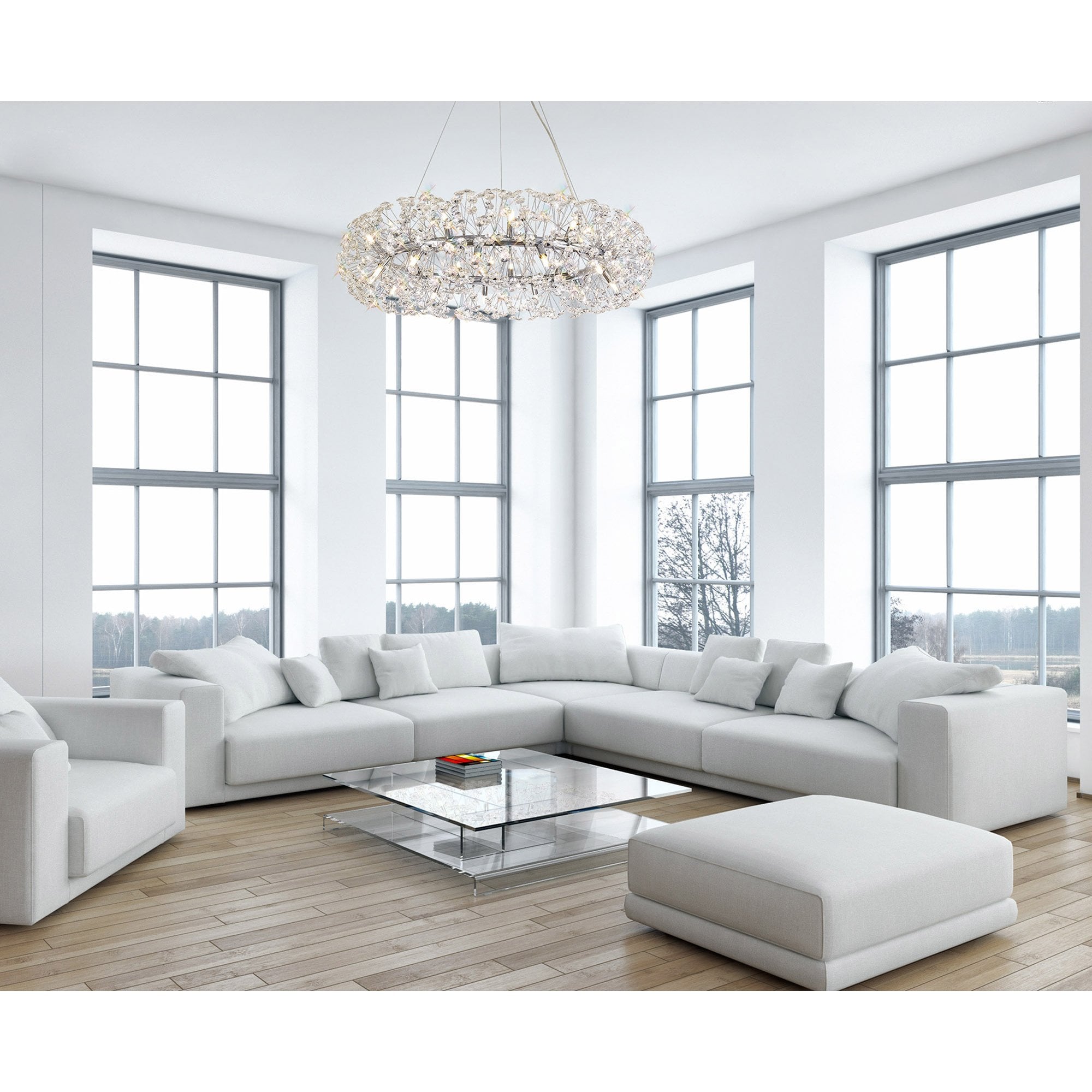 NLK04939 Paris 6 Light Linear Pendant Polished Chrome Crystal