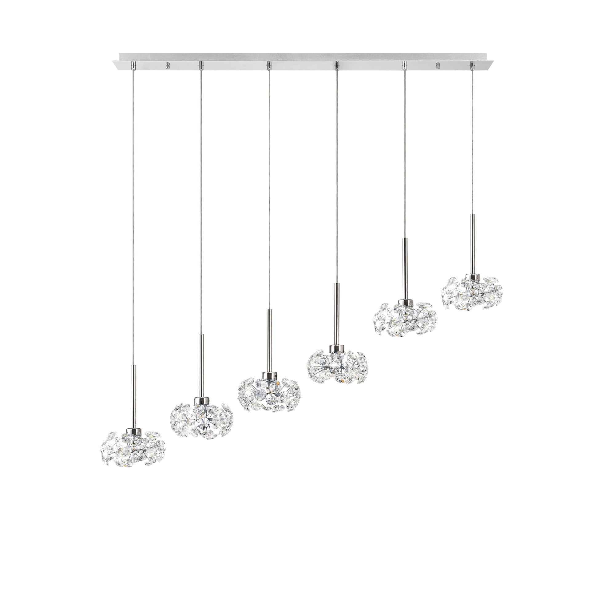 NLK04939 Paris 6 Light Linear Pendant Polished Chrome Crystal