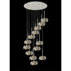 NLK04969 Paris 13 Light Round Pendant Polished Chrome Crystal