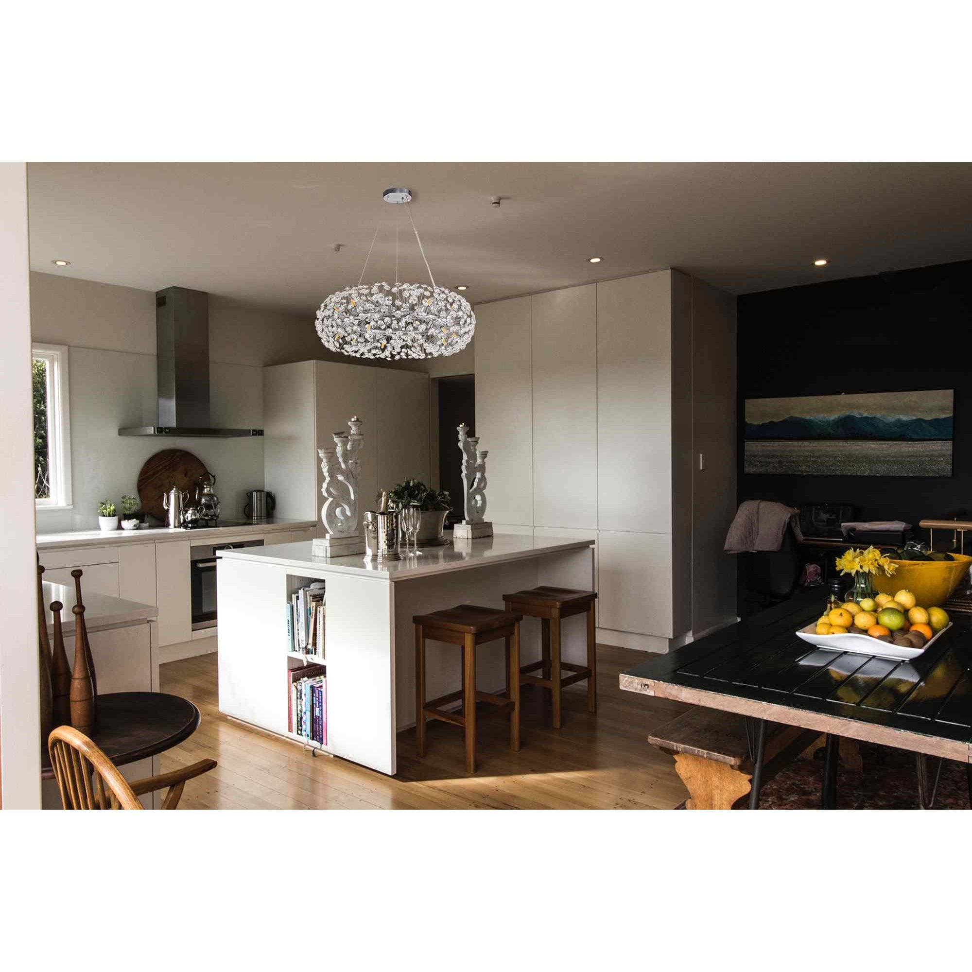 NLK04969 Paris 13 Light Round Pendant Polished Chrome Crystal