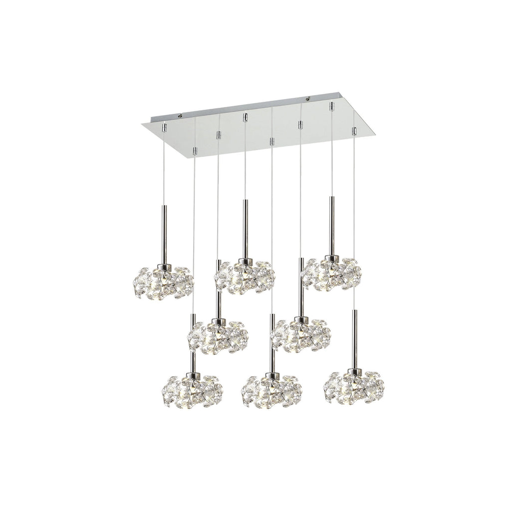 NLK04979 Paris 8 Light Pendant Polished Chrome Crystal