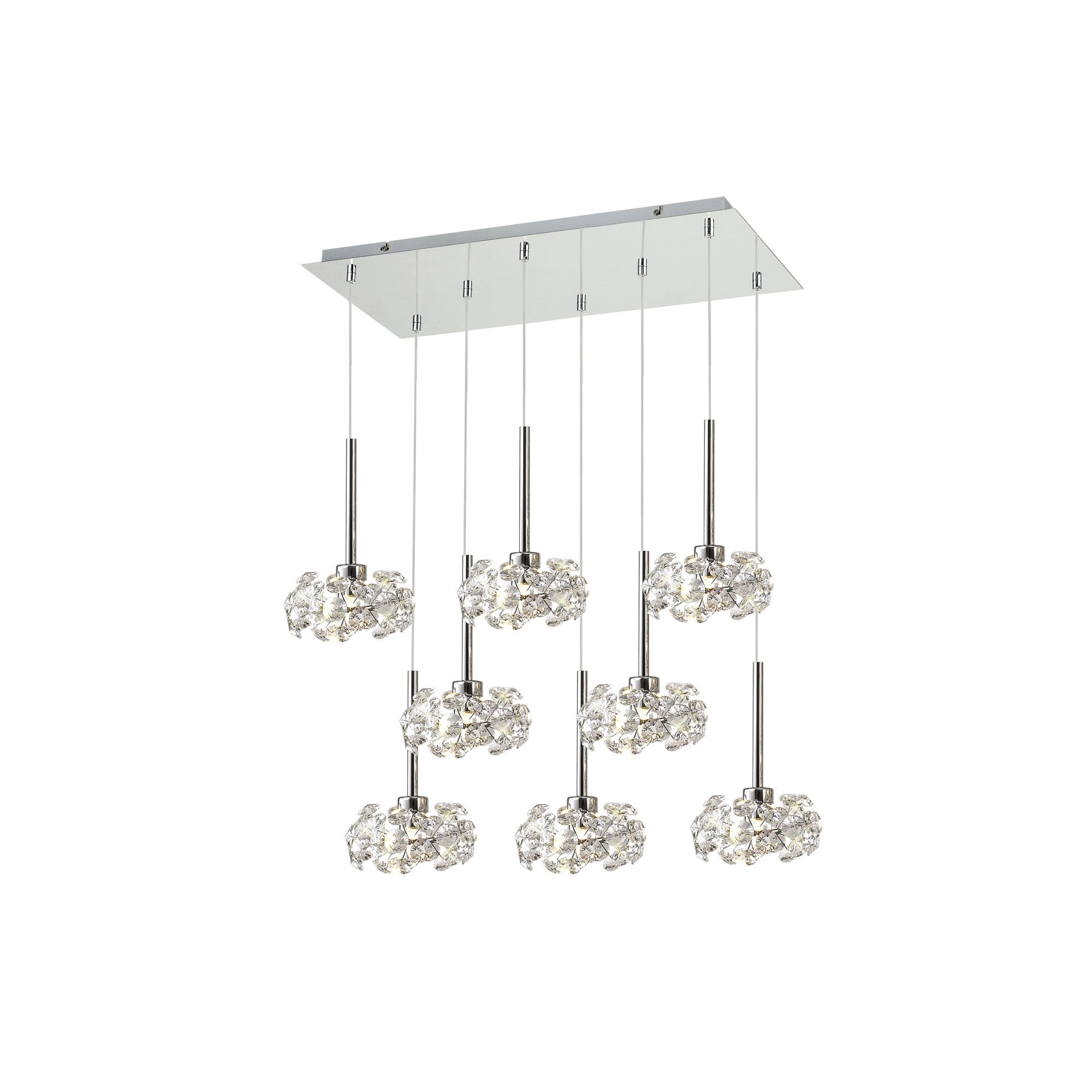 NLK04979 Paris 8 Light Pendant Polished Chrome Crystal