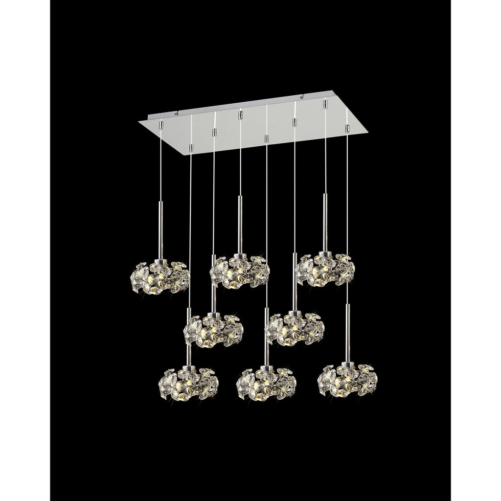 NLK04979 Paris 8 Light Pendant Polished Chrome Crystal