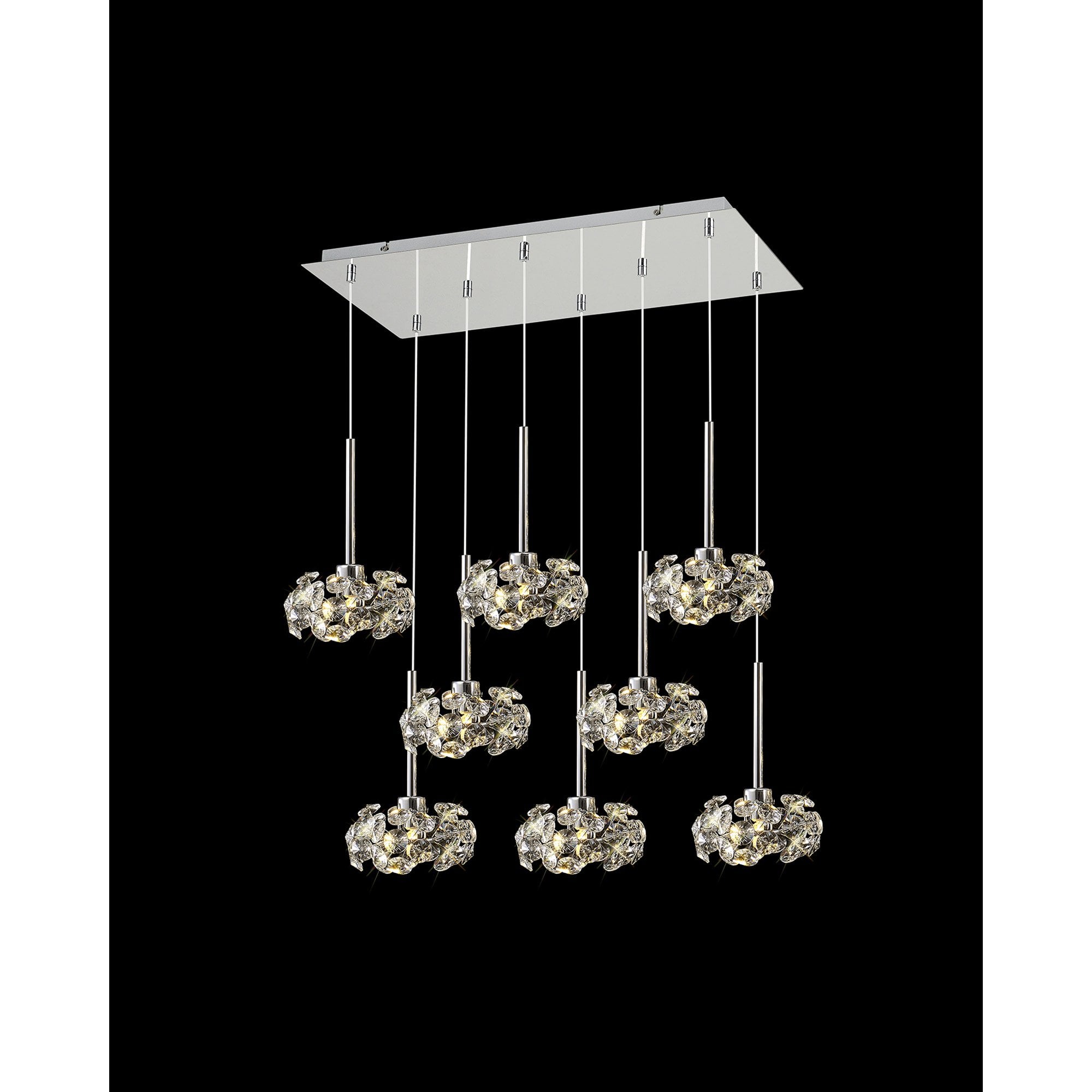 NLK04979 Paris 8 Light Pendant Polished Chrome Crystal