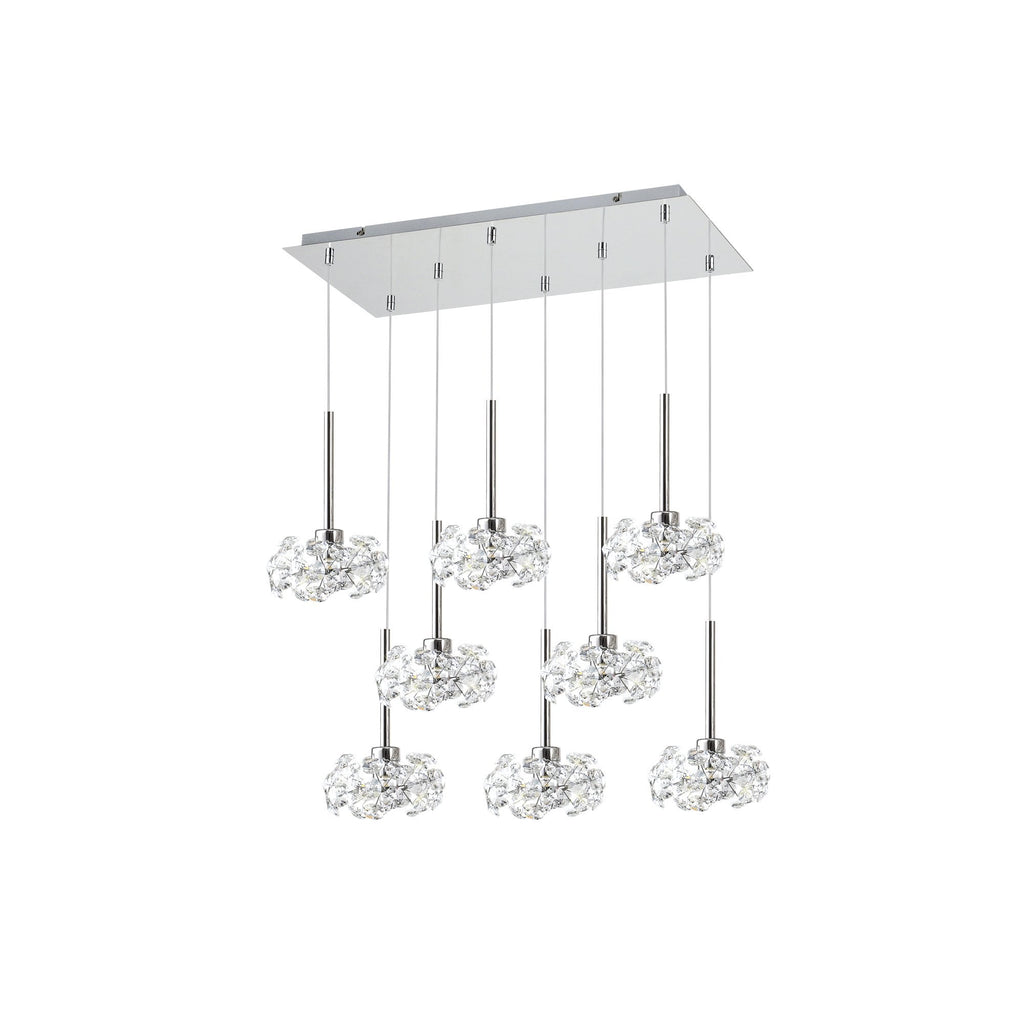 NLK04979 Paris 8 Light Pendant Polished Chrome Crystal