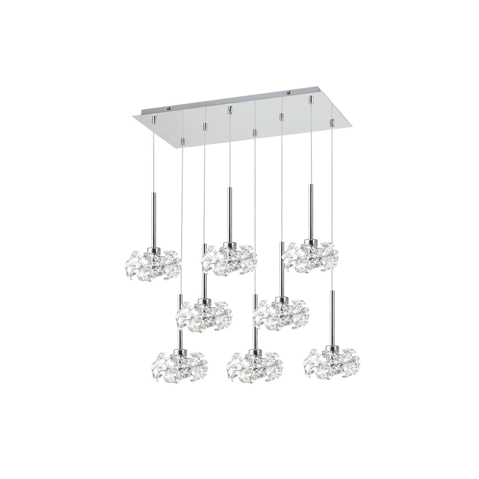NLK04979 Paris 8 Light Pendant Polished Chrome Crystal