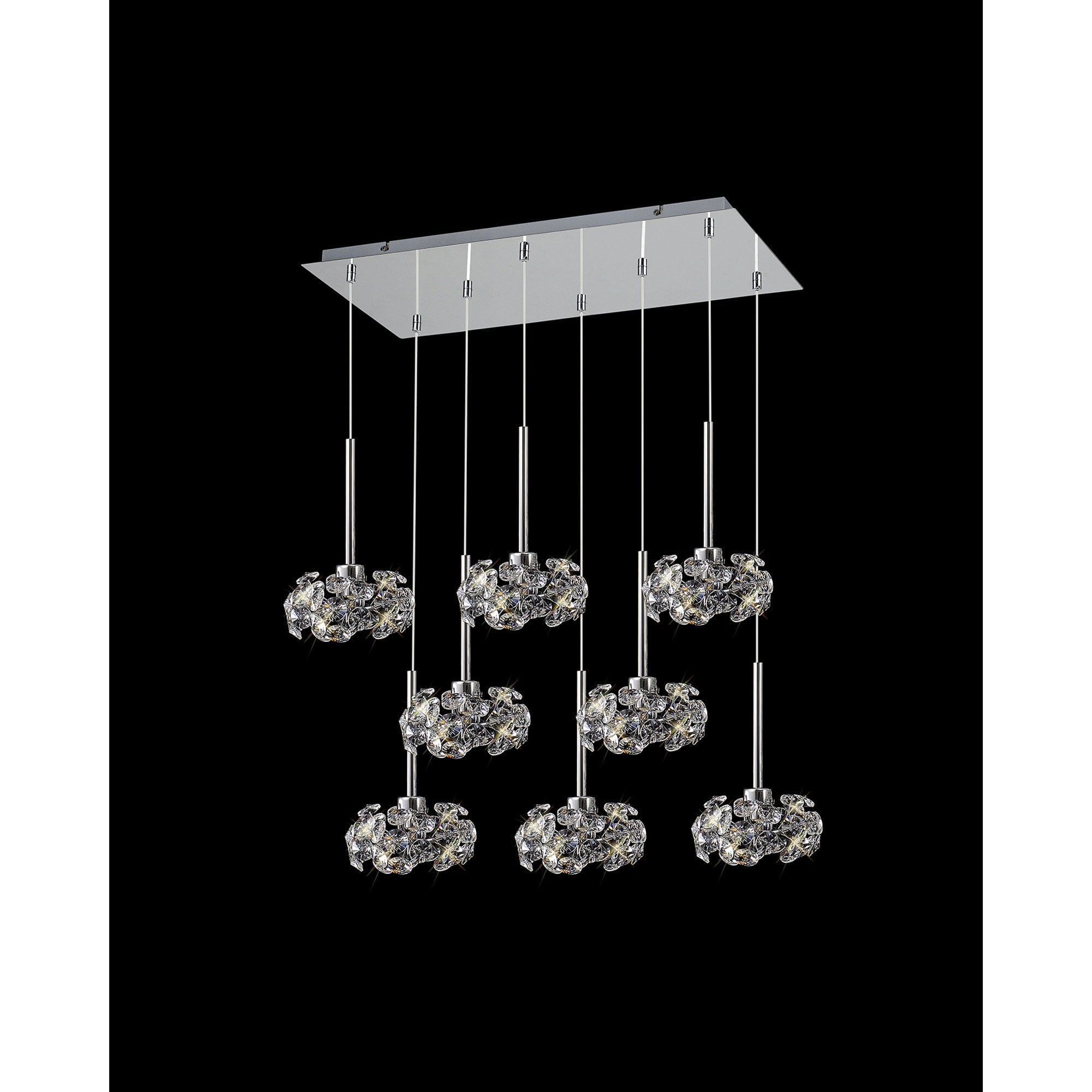 NLK04979 Paris 8 Light Pendant Polished Chrome Crystal