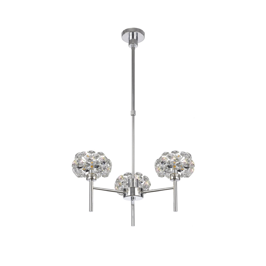 NLK04989 Paris  3 Light Pendant/Ceiling Light Polished Chrome Crystal