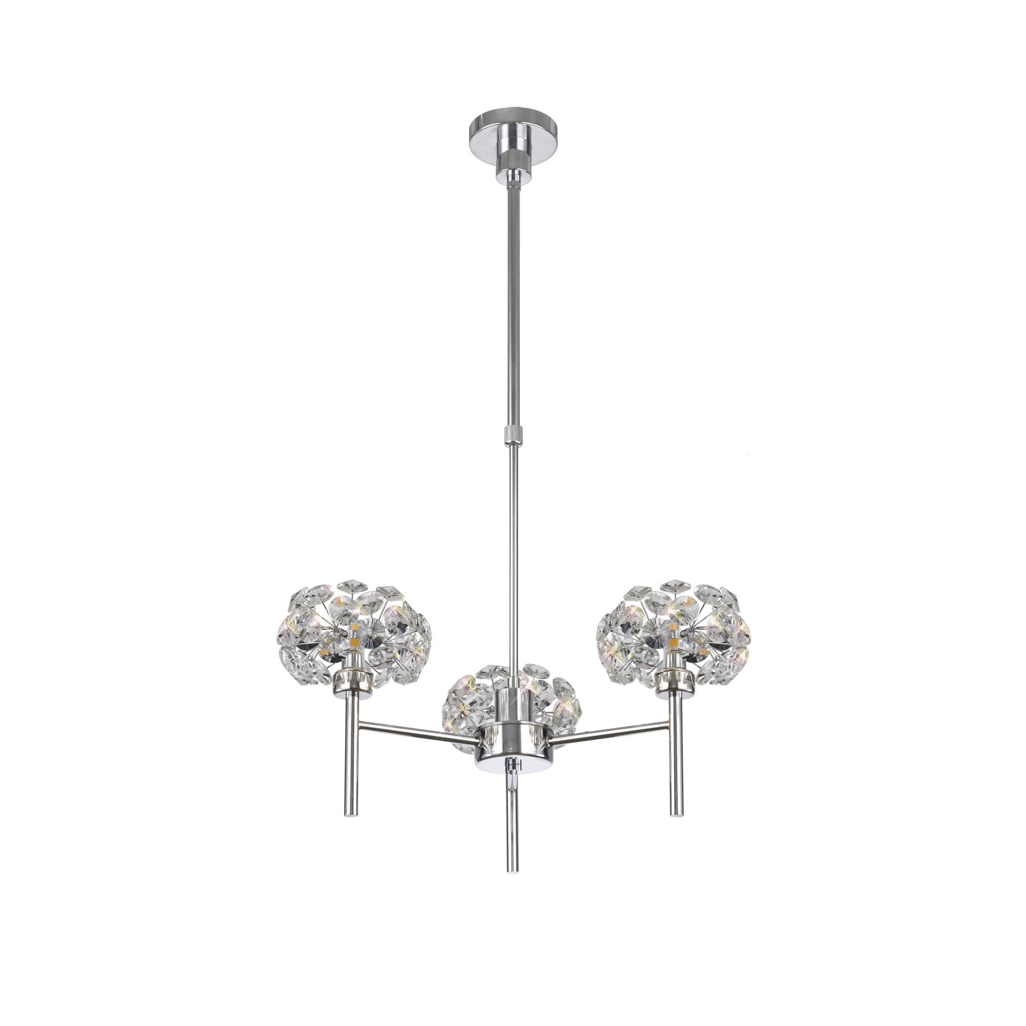NLK04989 Paris  3 Light Pendant/Ceiling Light Polished Chrome Crystal